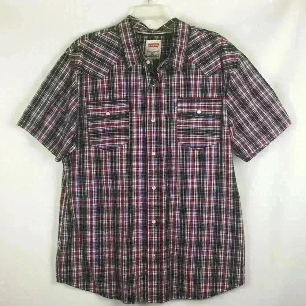 Levi's 100% Cotton Western Modern Pearl Snap Shirt